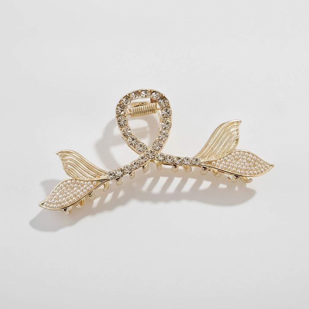Mermaid Tail Pearl Gold Hair Claw – hair accessories (view 1)