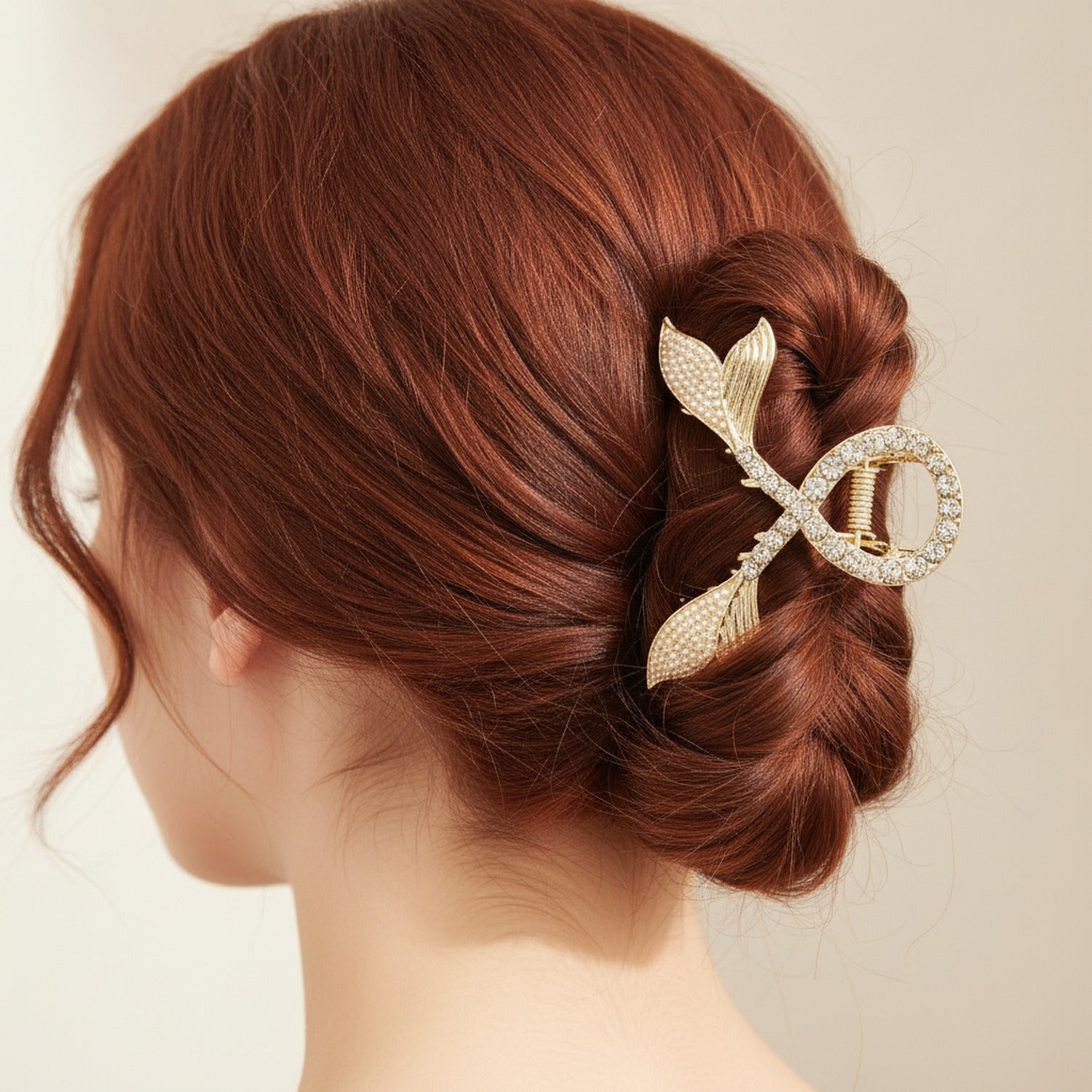Mermaid Tail Pearl Gold Hair Claw