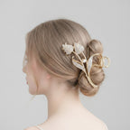 Gold Butterfly Rhinestone Hair Claw Clip – hair accessories (view 2)