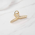 Gold Checkered Hair Claw Clip – hair accessories (view 2)