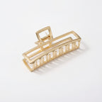 Gold Checkered Hair Claw Clip – hair accessories (view 1)