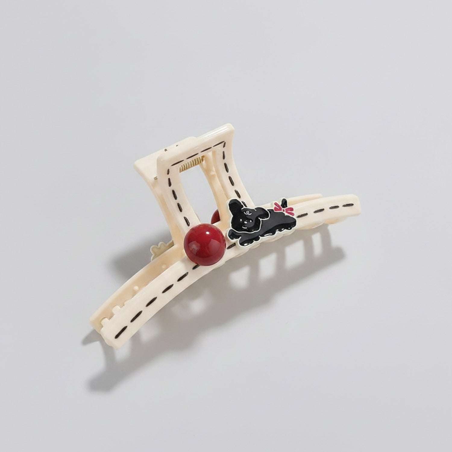 Cream Pearl Bunny Track Hair Claw Clip