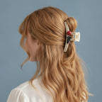 Cream Pearl Bunny Track Hair Claw Clip – hair accessories (view 3)