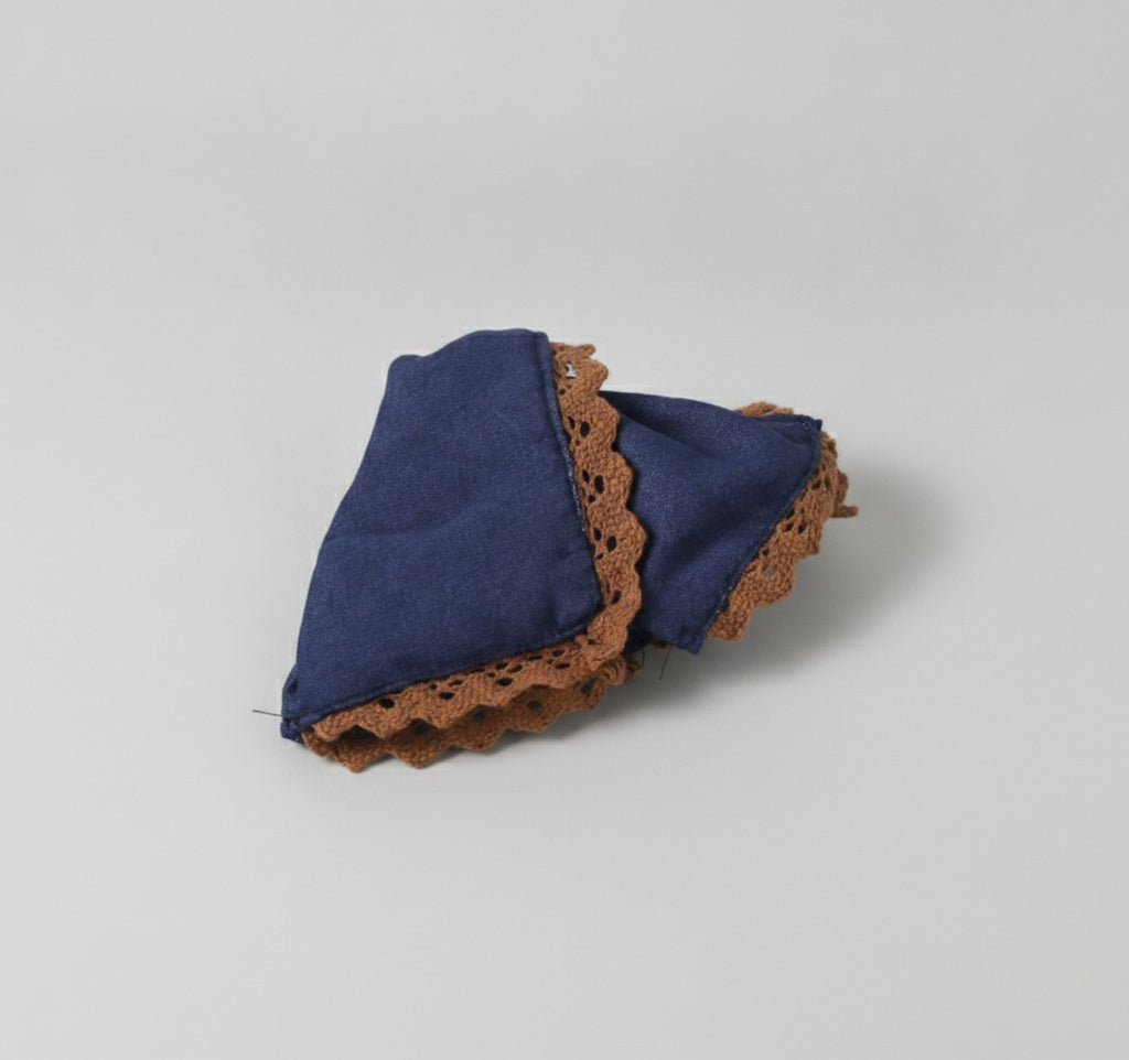 Navy Lace Claw Hair Clip With Tan Trim – hair accessories (view 1)