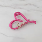 Pink Claw Hair Clip With Chain Charm – hair accessories (view 2)