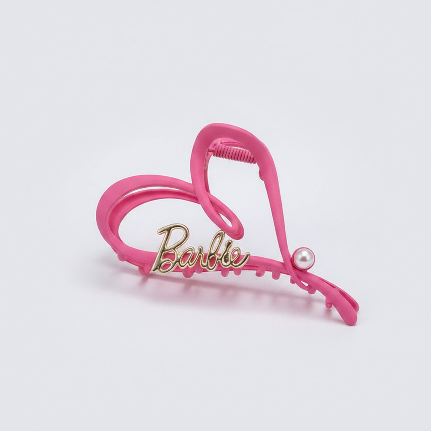 Pink Claw Hair Clip With Chain Charm