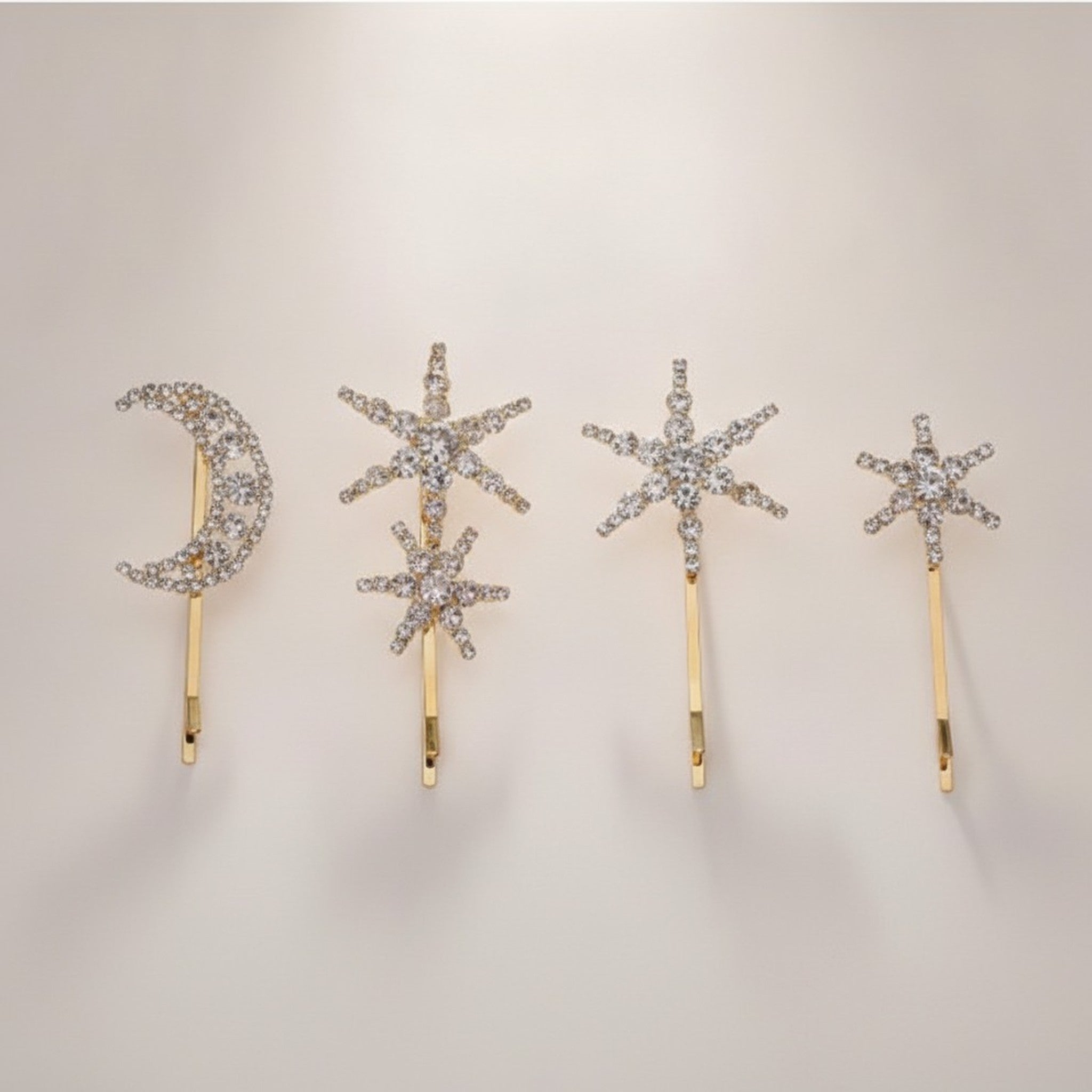 Dazzling Rhinestone Moon Star Hairpins – hair accessories (view 1)