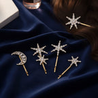 Dazzling Rhinestone Moon Star Hairpins – hair accessories (view 2)
