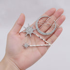 Sparkling Celestial Rhinestone Hair Clip Set – hair accessories (view 4)