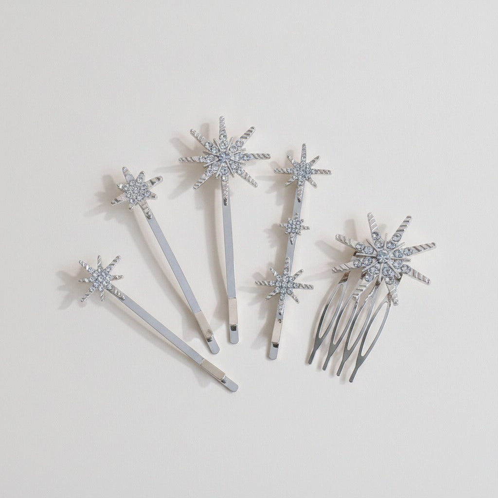 Silver Star Rhinestone Hair Accessories (view 1)