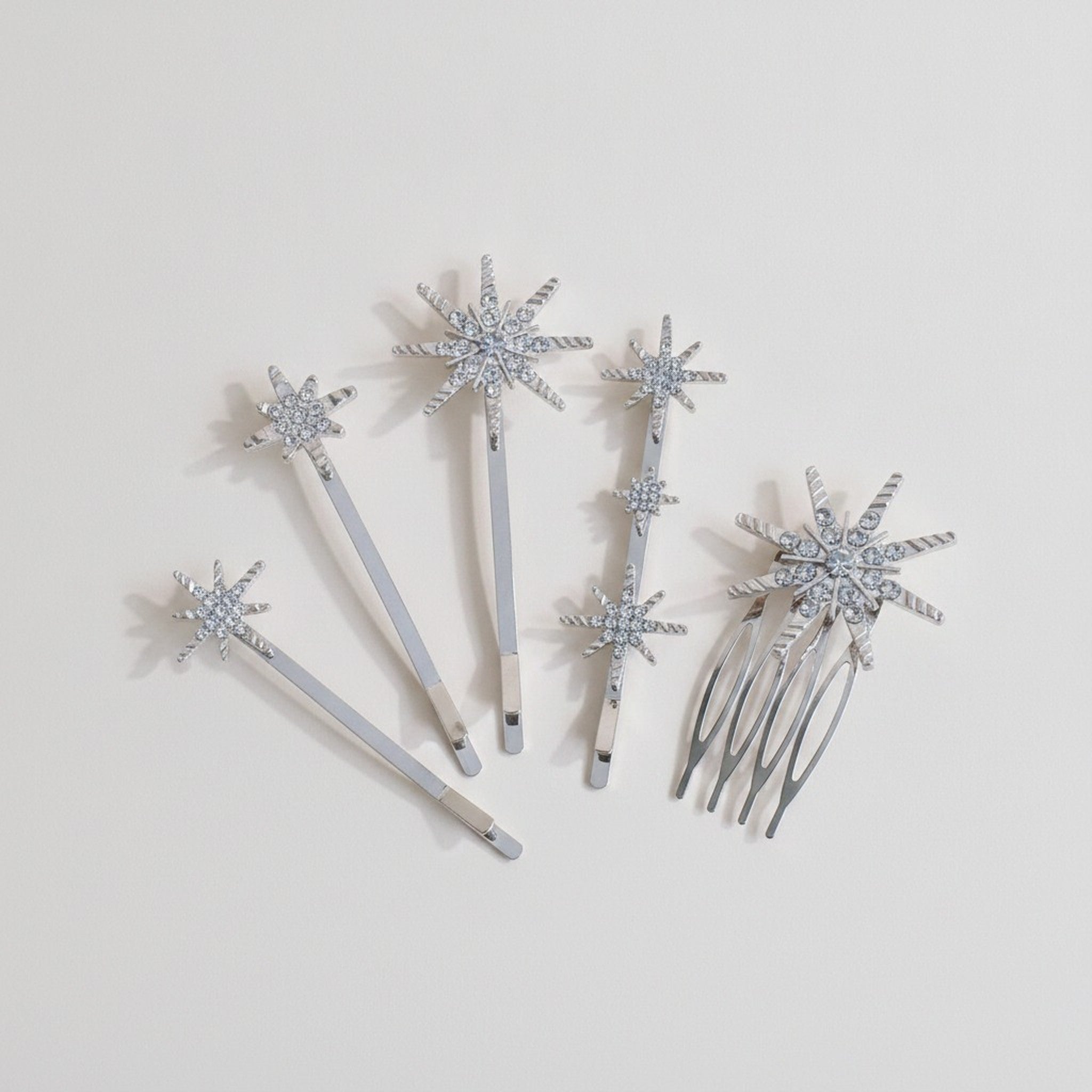 Silver Star Rhinestone Hair Accessories (view 1)