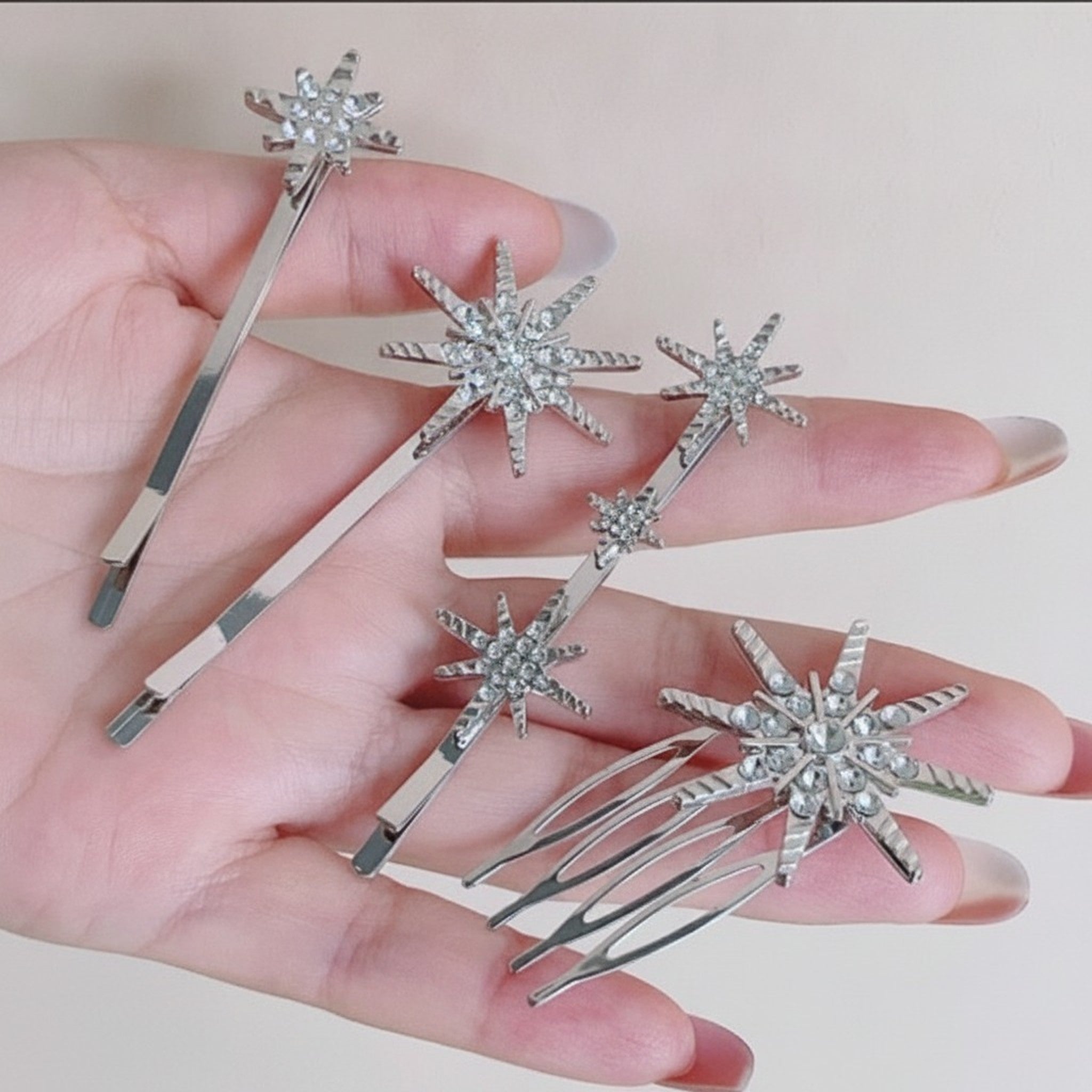 Silver Star Rhinestone Hair Accessories (view 3)