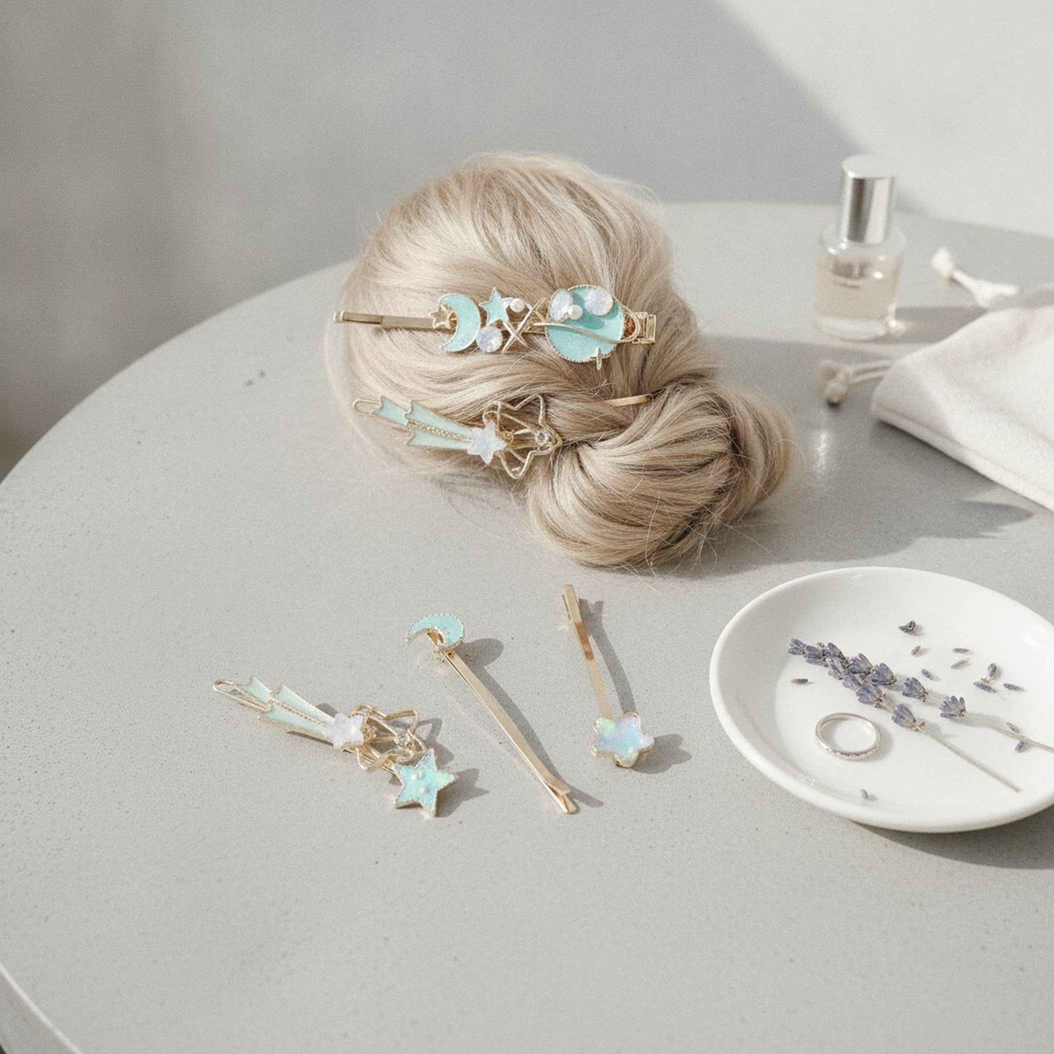 Sparkling Celestial Theme Hair Pin Set – hair accessories (view 3)