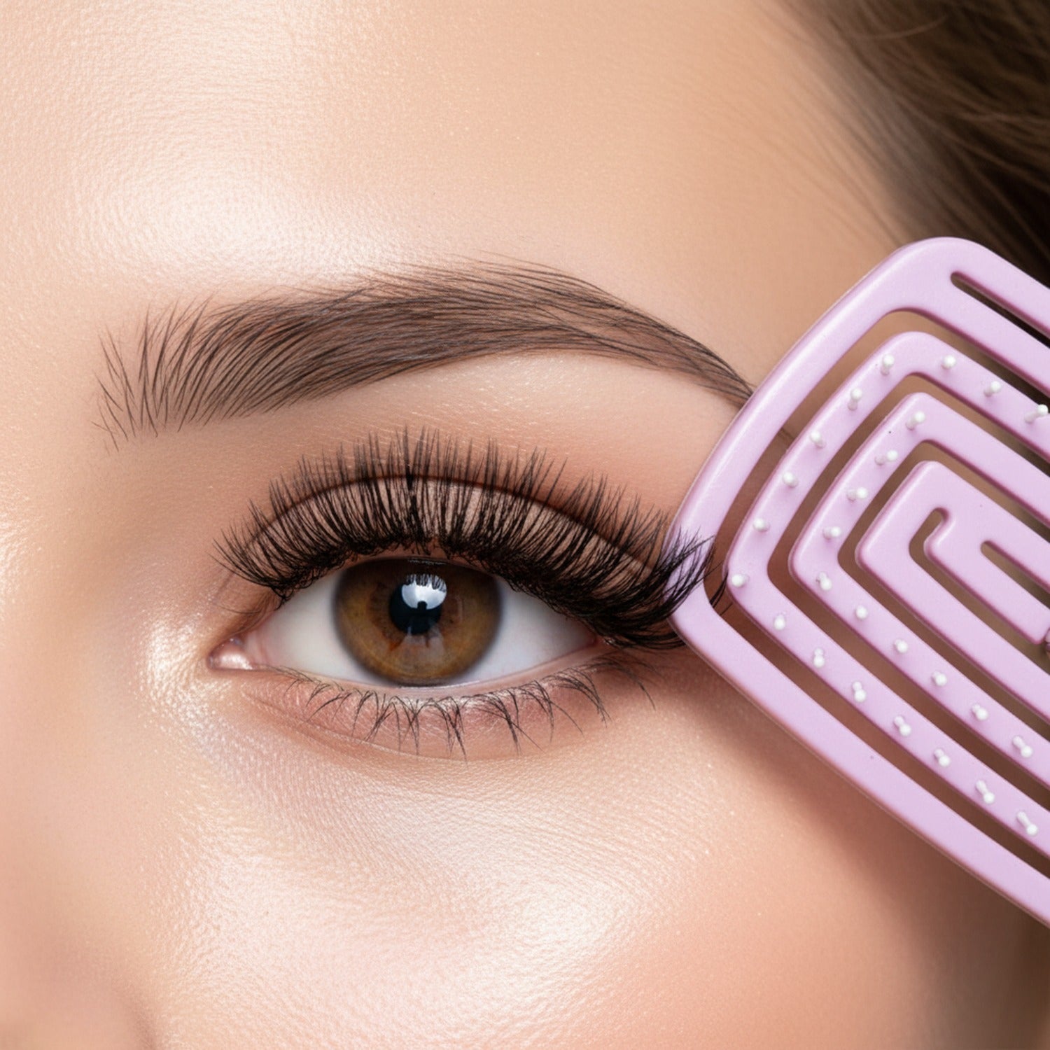 Pink Hair Brush Set With Mirror