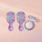 Holographic Hair Brush And Mirror Gift Set – Korean beauty tool (view 2)