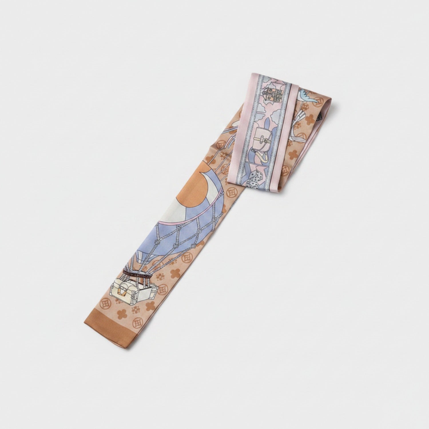 Vintage Cartoon Graphic Hair Scarf With Ribbon Trim