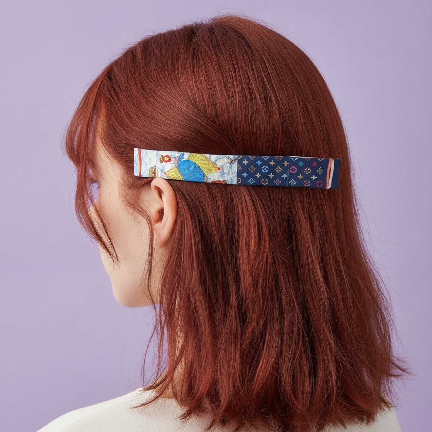 Hot Air Balloon Print Silk Hair Scarf Bandana