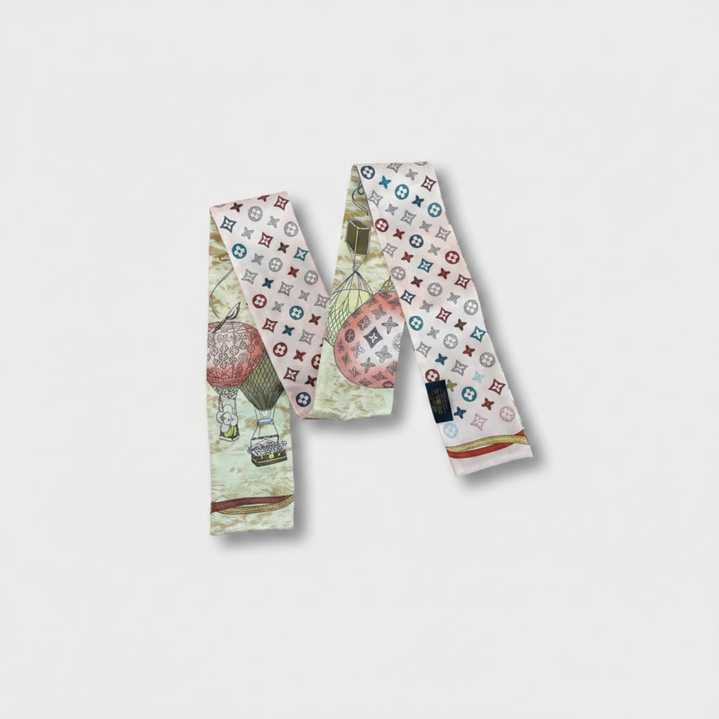 Vintage Hot Air Balloon Print Hair Scarf