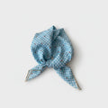 Blue Gingham Cherry Print Neck Scarf