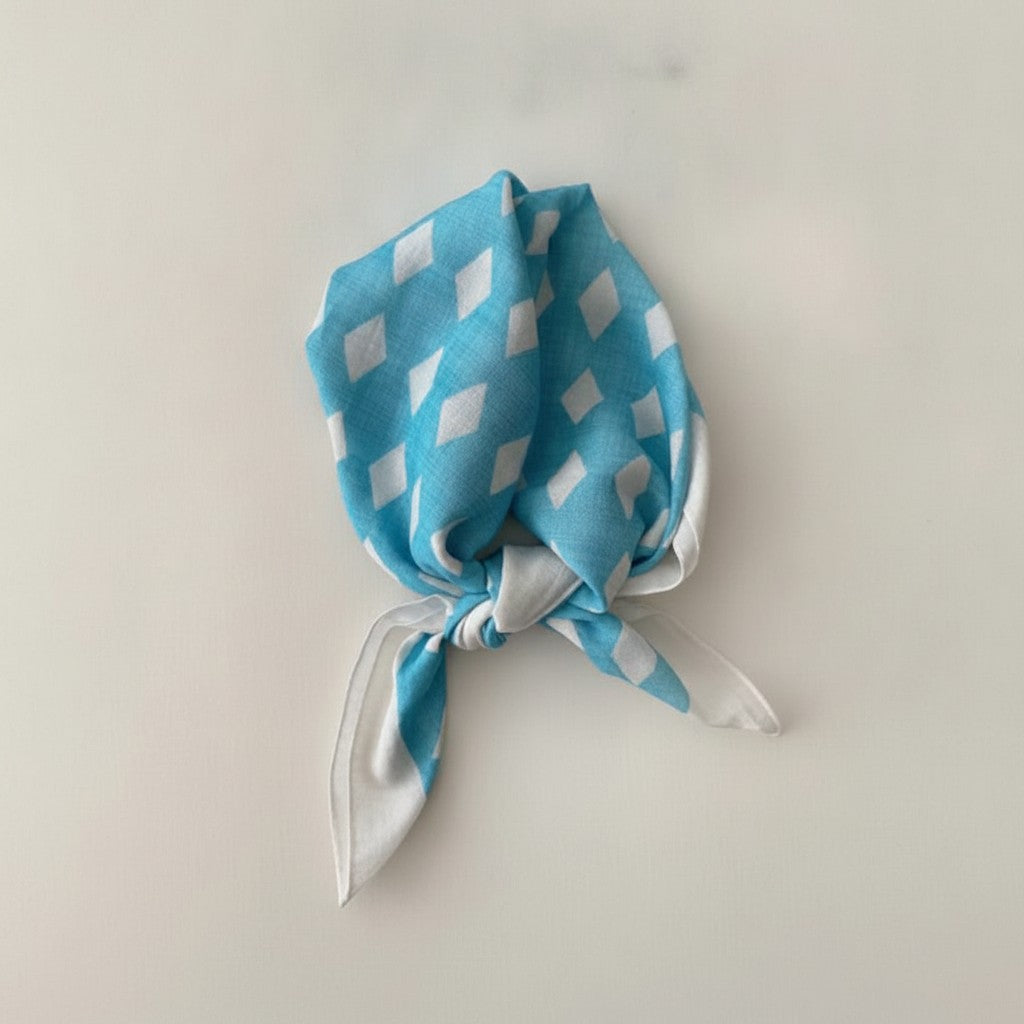 Turquoise Diamond Print Neck Scarf