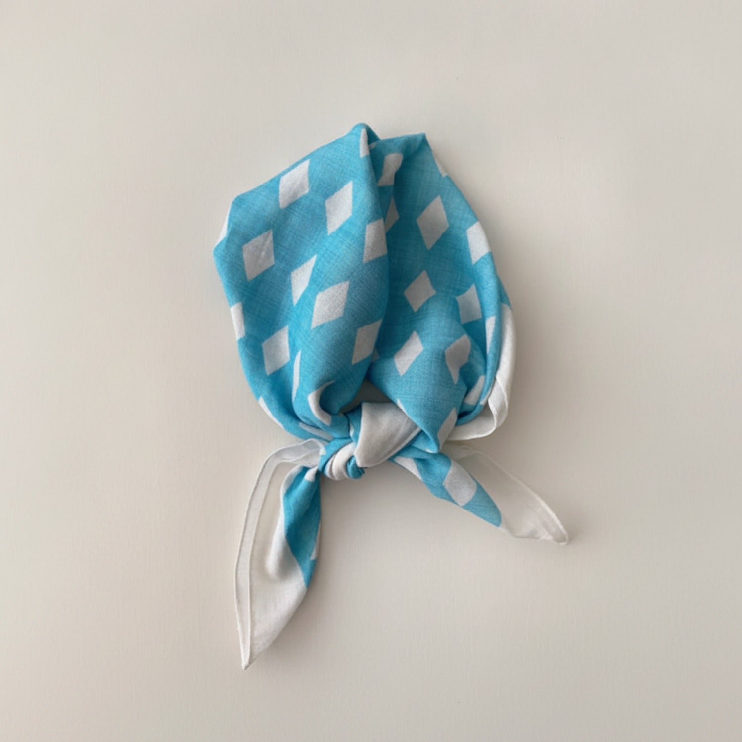 Turquoise Diamond Print Neck Scarf