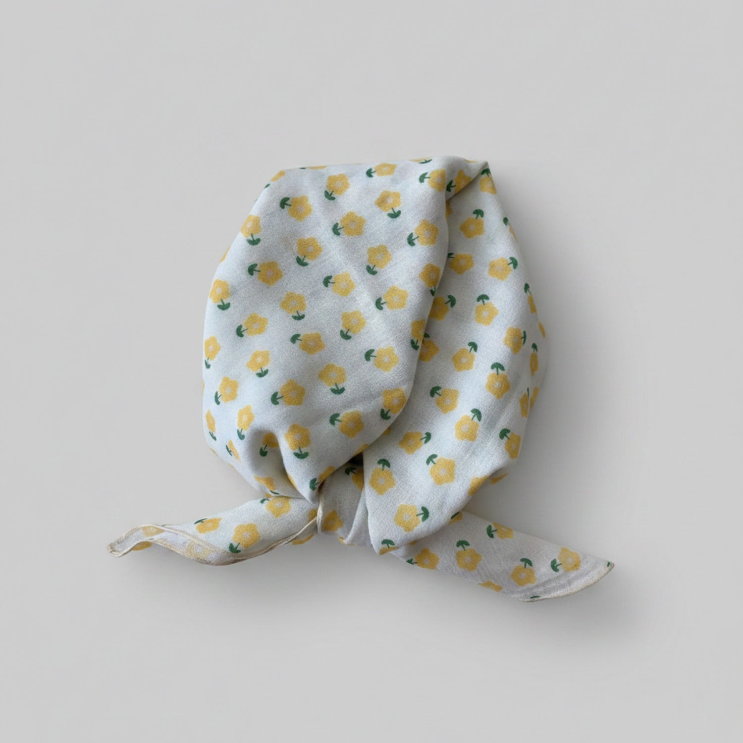 Yellow Floral Print Lightweight Scarf Wrap