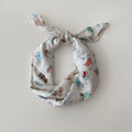 Vintage Storybook Print Linen Hair Scarf Bow