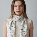 Vintage Storybook Print Linen Hair Scarf Bow – scarves & belts (view 3)