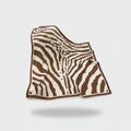 Zebra Print Brown Cream Square Scarf Wrap