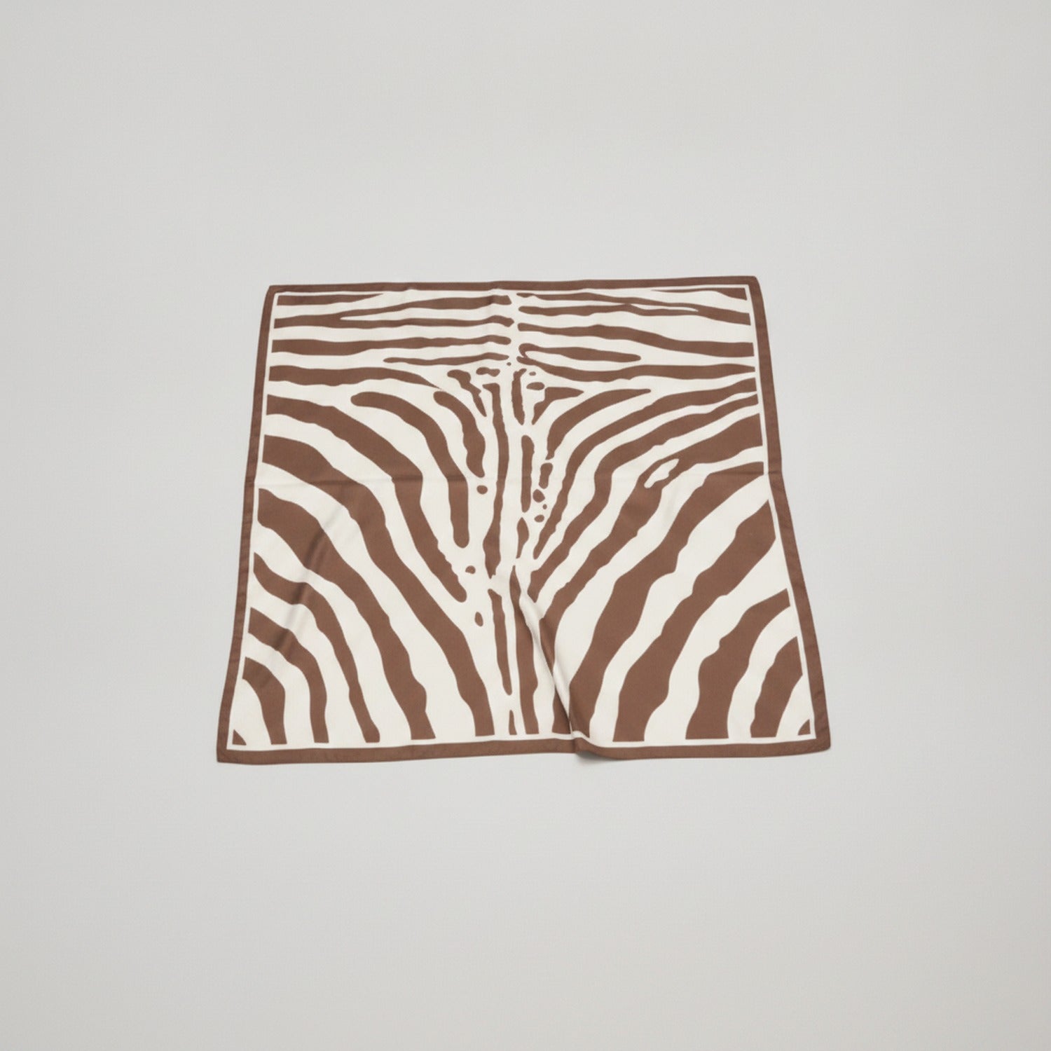 Zebra Print Brown Cream Square Scarf Wrap