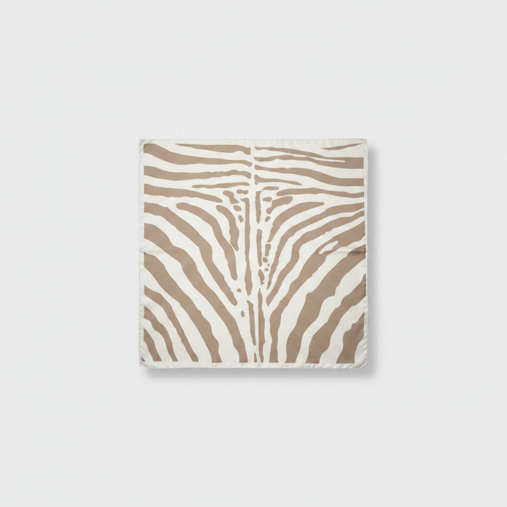 Zebra Print Taupe Square Scarf Wrap