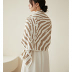 Zebra Print Taupe Square Scarf Wrap