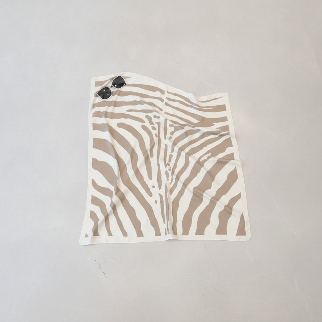 Zebra Print Taupe Square Scarf Wrap – scarves & belts (view 2)