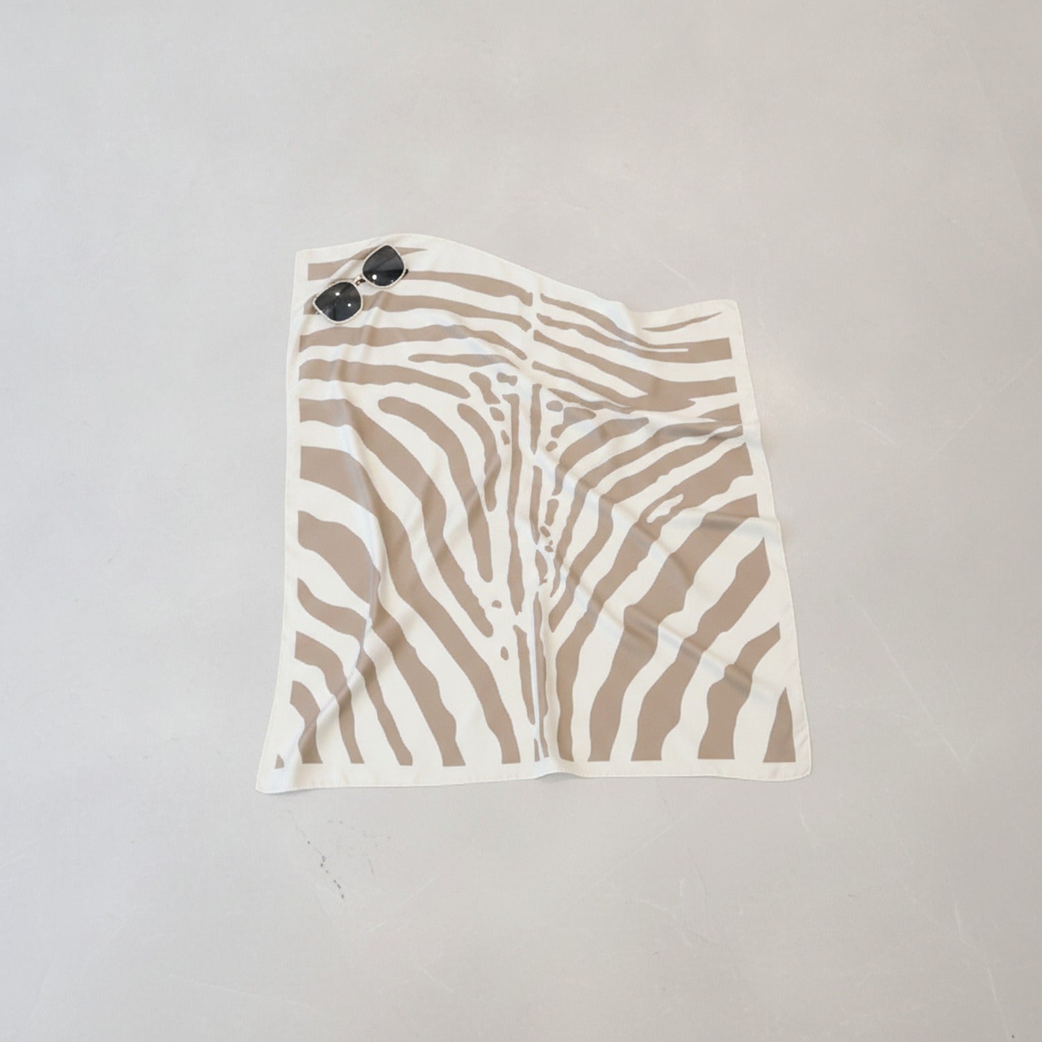 Zebra Print Taupe Square Scarf Wrap