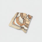 Cream Chain Print Silk Square Scarf