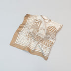 Tan Geometric Paisley Square Silk Scarf – scarves & belts (view 1)