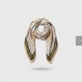 Chain Link Print Square Scarf Beige