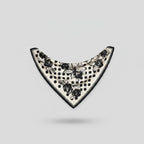 Floral Bandana Black And White Polka Dot Scarf