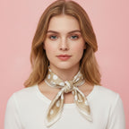 Floral Polka Dot Bandana Scarf Cream – scarves & belts (view 3)