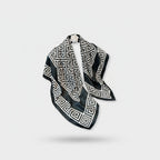 Black And White Geometric Greek Key Scarf