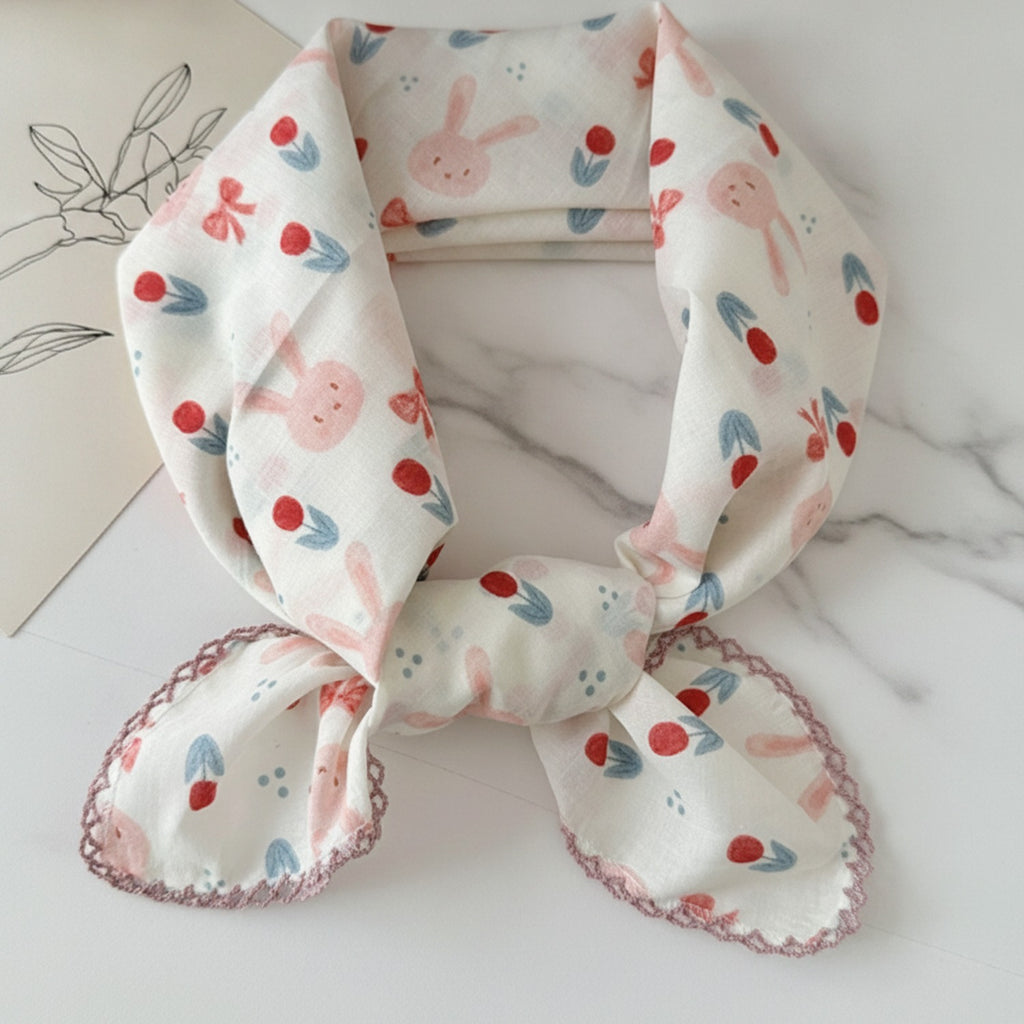 Strawberry Bunny Lace-Trimmed Collar Scarf – scarves & belts (view 2)