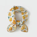 Golden Heart Print Scarf With Lace Trim