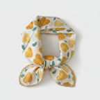 Golden Heart Print Scarf With Lace Trim