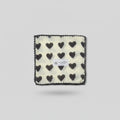 Black Heart Lace-Trimmed Cream Scarf