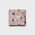 Cute Cat Print Square Scarf With Lace Trim