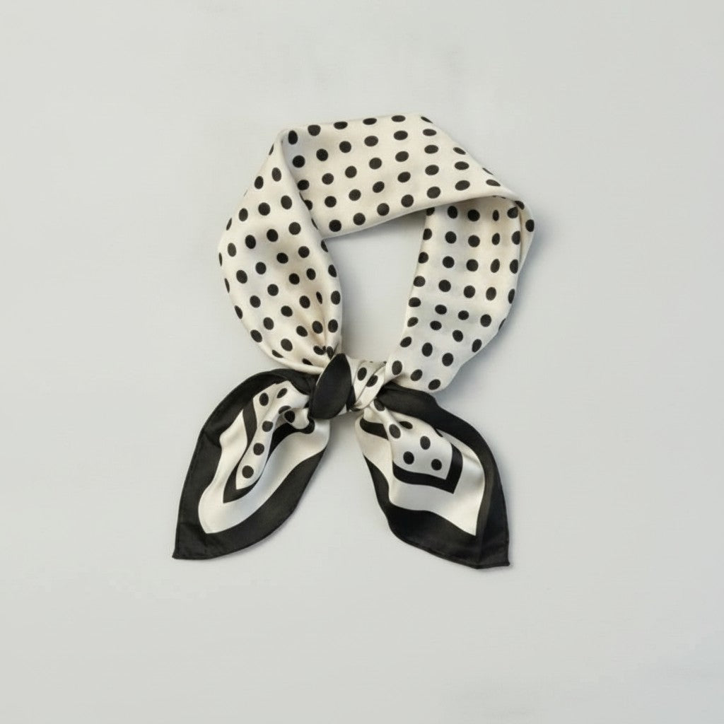 Black White Polka Dot Square Scarf