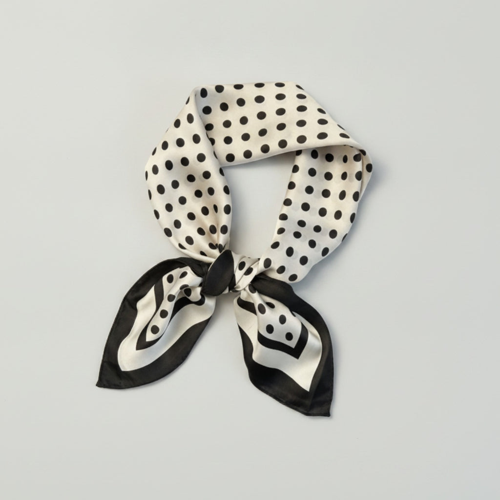 Black White Polka Dot Square Scarf – scarves & belts (view 1)