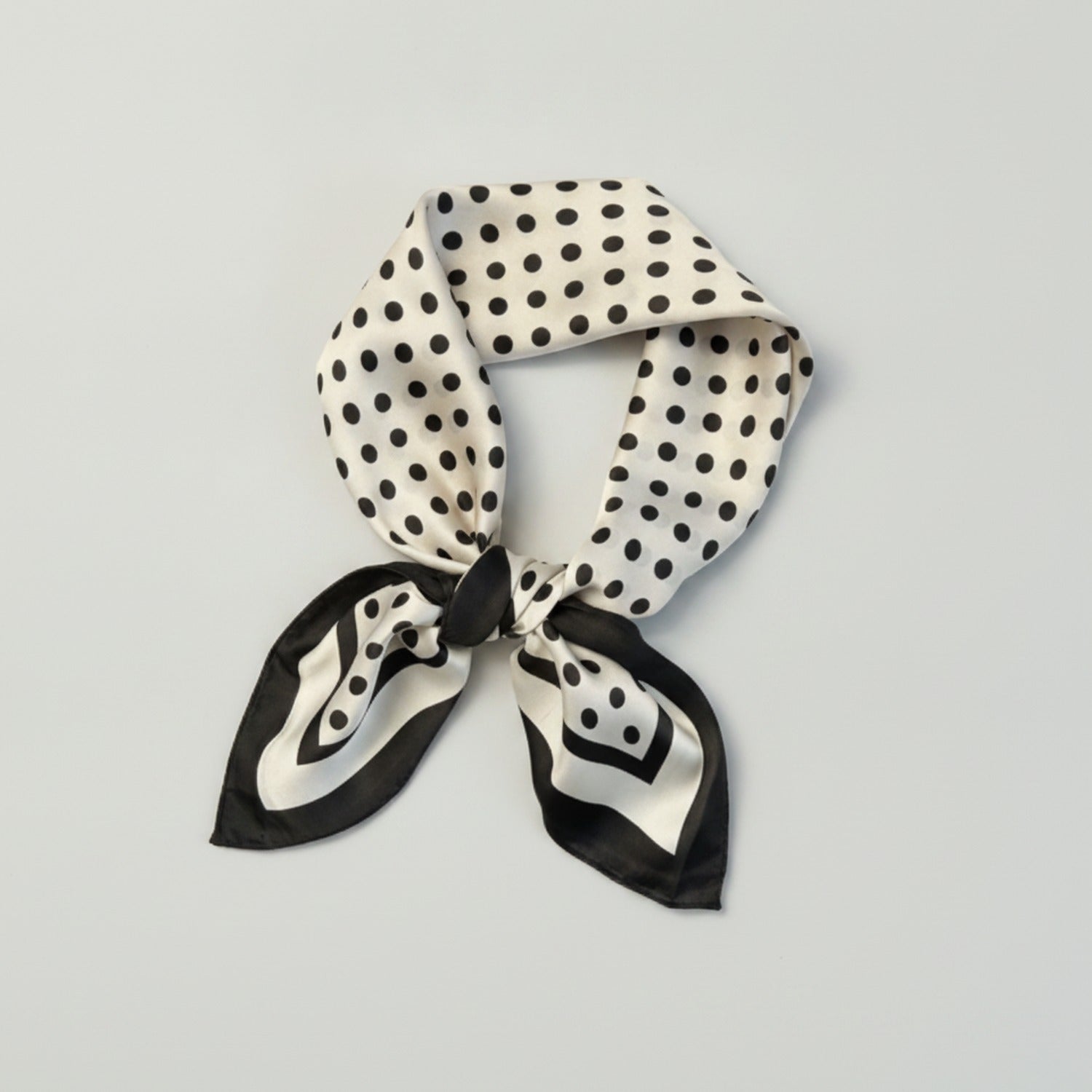 Black White Polka Dot Square Scarf