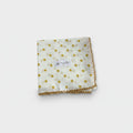 Gold Polka Dot Scarf With Crochet Trim