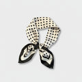 Polka Dot Silk Neck Scarf With Bow